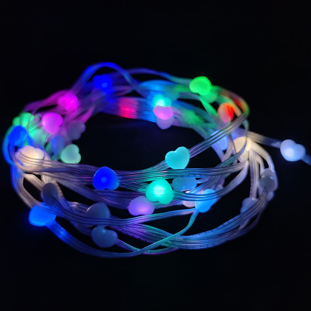Dream Color LED CORAZÓN LUZ de cuerda en forma de corazón
